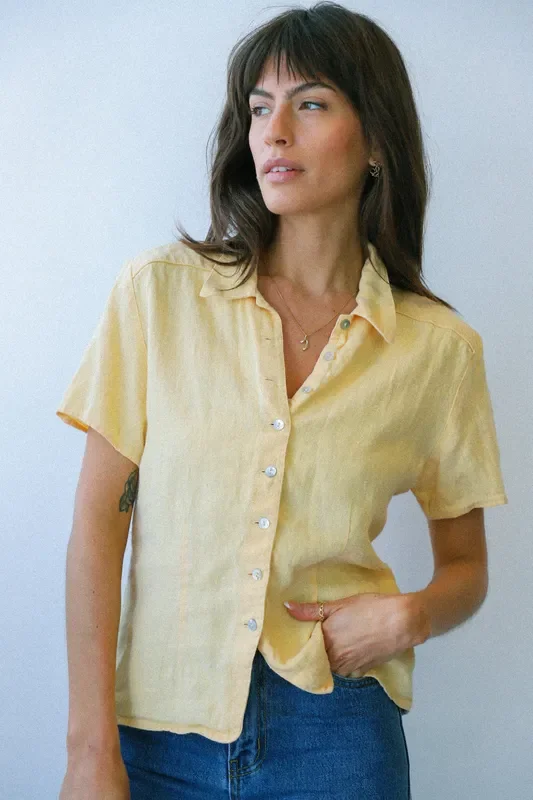 Yellow Linen Easy Top