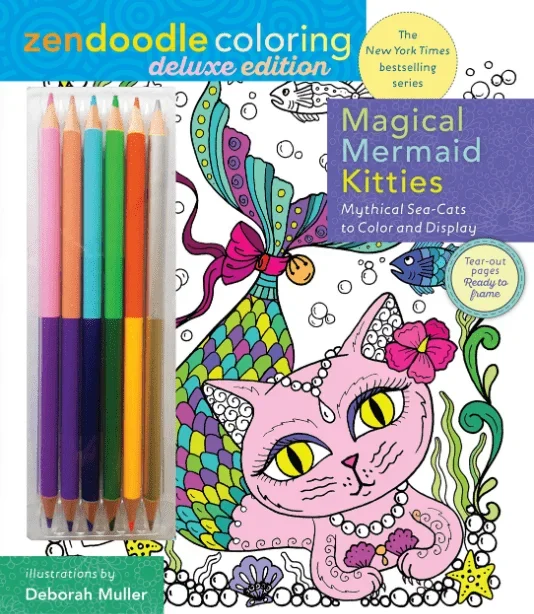 Zendoodle Coloring: Magical Mermaid Kitties